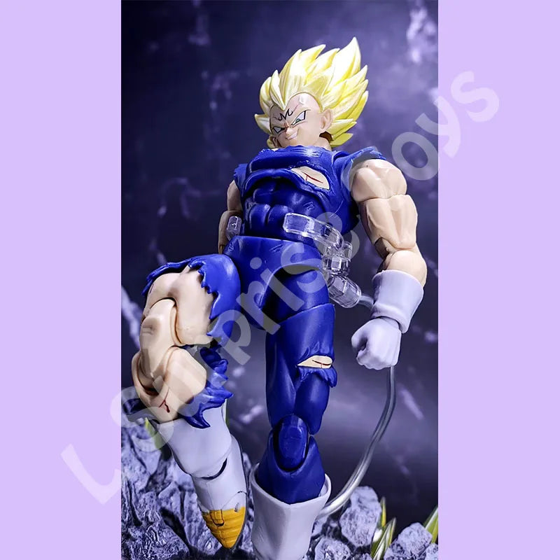 Black Hole TK Custom Dragon Ball Z Super Saiyan SSJ Majin Vegeta Battle Damage Full Power Anime Action Figures Models Gifts Toys