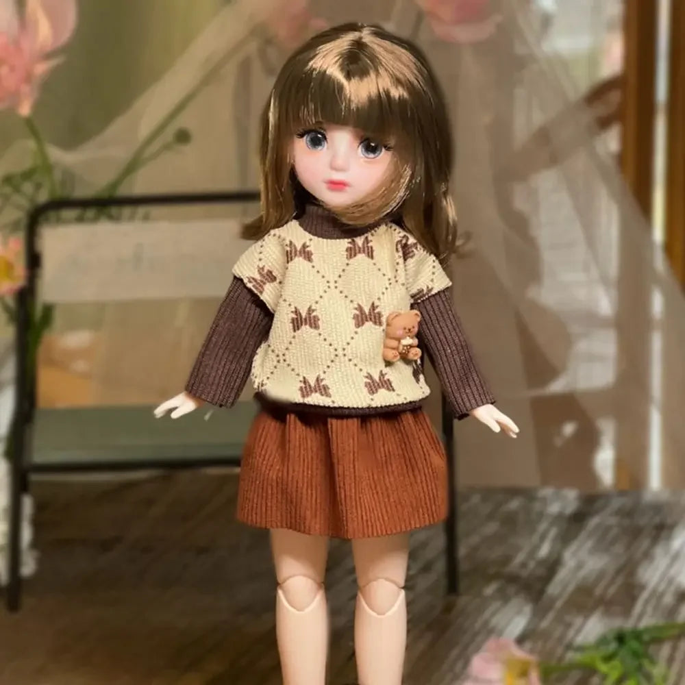 Ball jointed Doll Toys Bjd Dolls For Girls Dolls 1/6 Starry Gray Eyes 30cm Lolita Fashion Dress DIY Toy Children Birthday Gifts