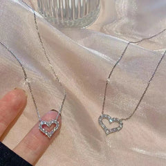 Korean Fashion Necklace for Women Heart Shaped Zircon Necklace Pendant