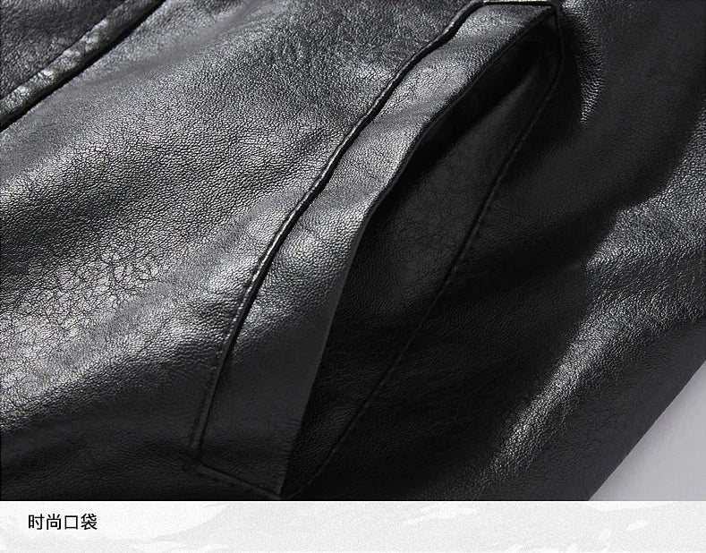 Men Autumn Jacket Bomber Biker Zipper Motorcycle Faux Fur Coat Male Fleece Pilot