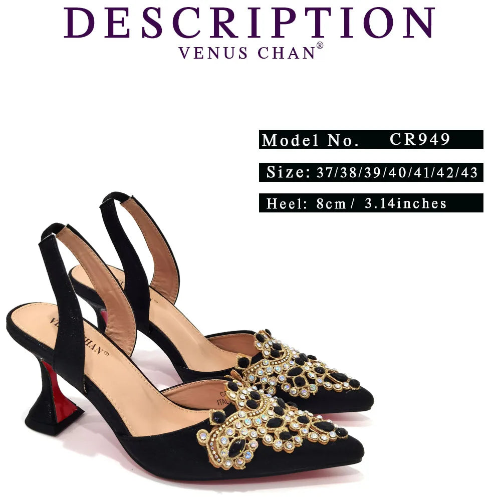 Fashion Gold Color Italian Shoes and Bag Set Decorated With Rhinestone African Ladies Shoe And Bags To Matching