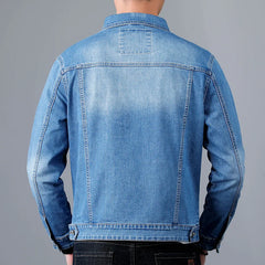 Spring Men's Casual Cotton Denim Jacket Classic Style Fashion Slim Washed Clothing