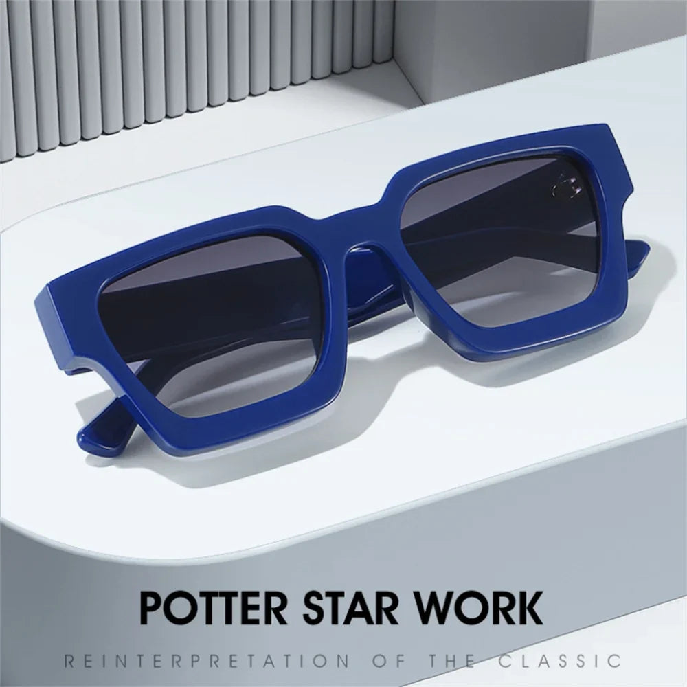 KLASSNUM Men Square Frame Sunglasses 2025 Luxury Brand Designer Sun Glasses Retro Trendy Shades UV400 Unisex Women Glasses New