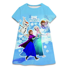 Kids Girl Cosplay Snow Queen Top Disney Frozen Elsa And Anna Princess Dress