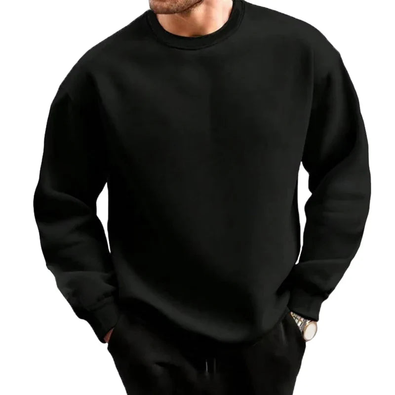 New in Mens Tracksuit Single Piece O Neck Sweatshirt Pants Casual Office Hoodies Jogging Streetwear Autumn Winter Man Clothing
