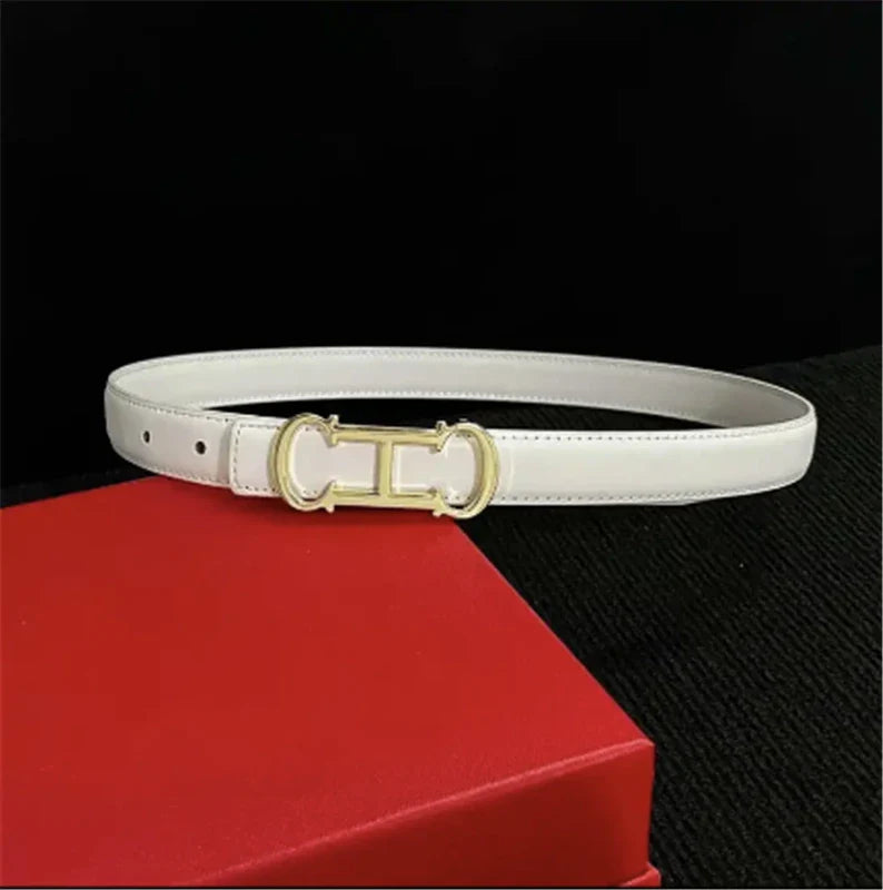 New Designed 25mm Women's Belt with Elegant Gold Letter buckle,Suitable for Daily Multifunctional Jeans Decoration Fashion belt