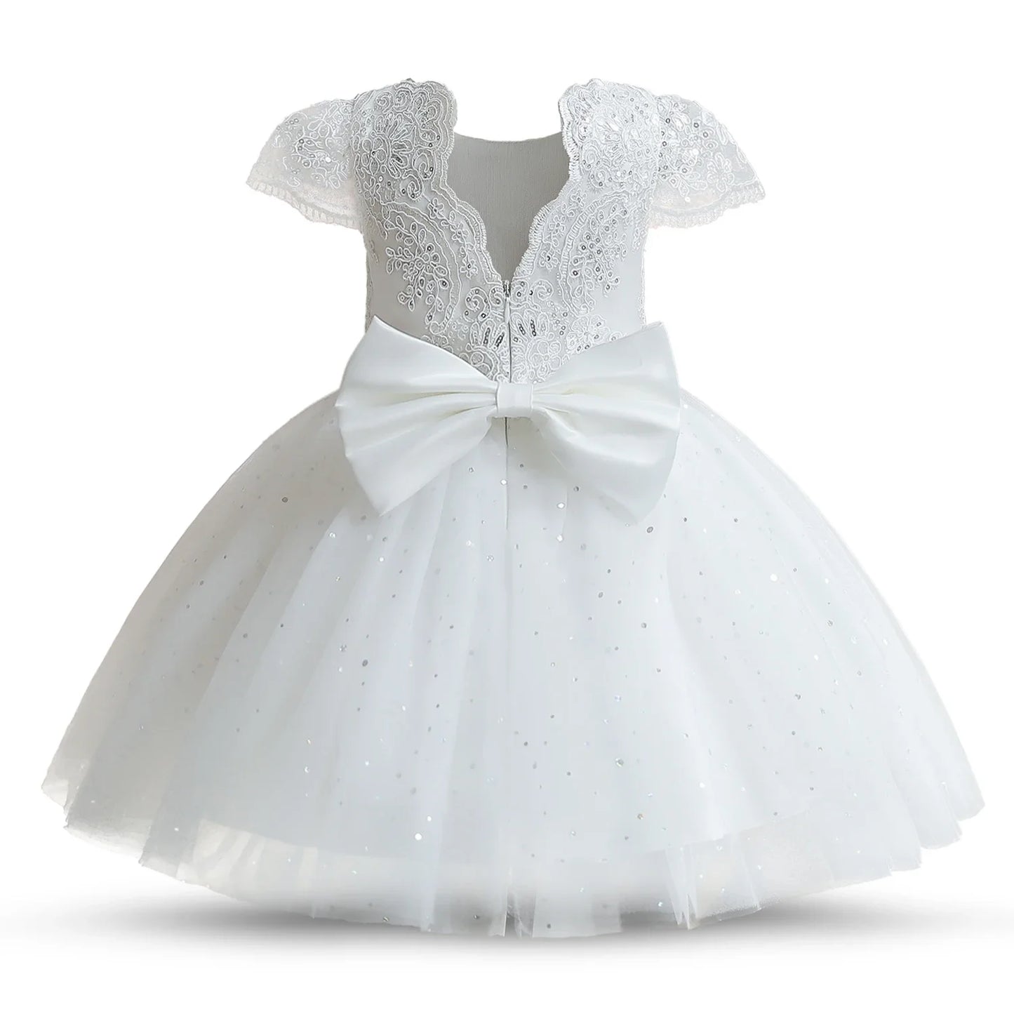 12M Baby Girl Baptism Princess Gown Infant One Year Birthday Party Clothes Eid Embroidery Sequin Flower Girl Wedding Dresses