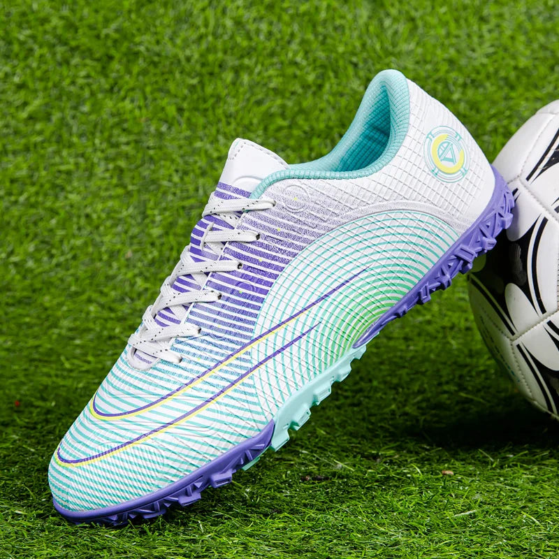 Professional Unisex Soccer Shoes Long Spikes TF Ankle Football Boots