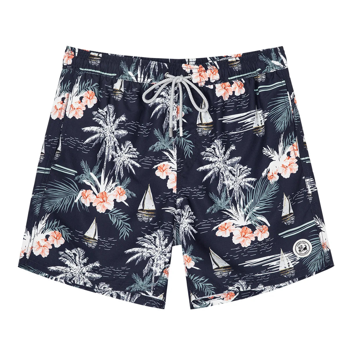 SURFCUZ Beach Men's Swim Shorts Flower 3D Printed Surfing Board Shorts Quick Dry with Mesh Lining and Pockets Struck Shorts