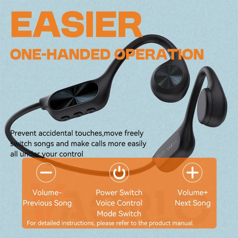 Hot IPX8 Waterproof Swimming Earphone Bluetooth 5.4 Bone Conduction Headphones With 32GB MP3 Player Wireless Headset LED Display