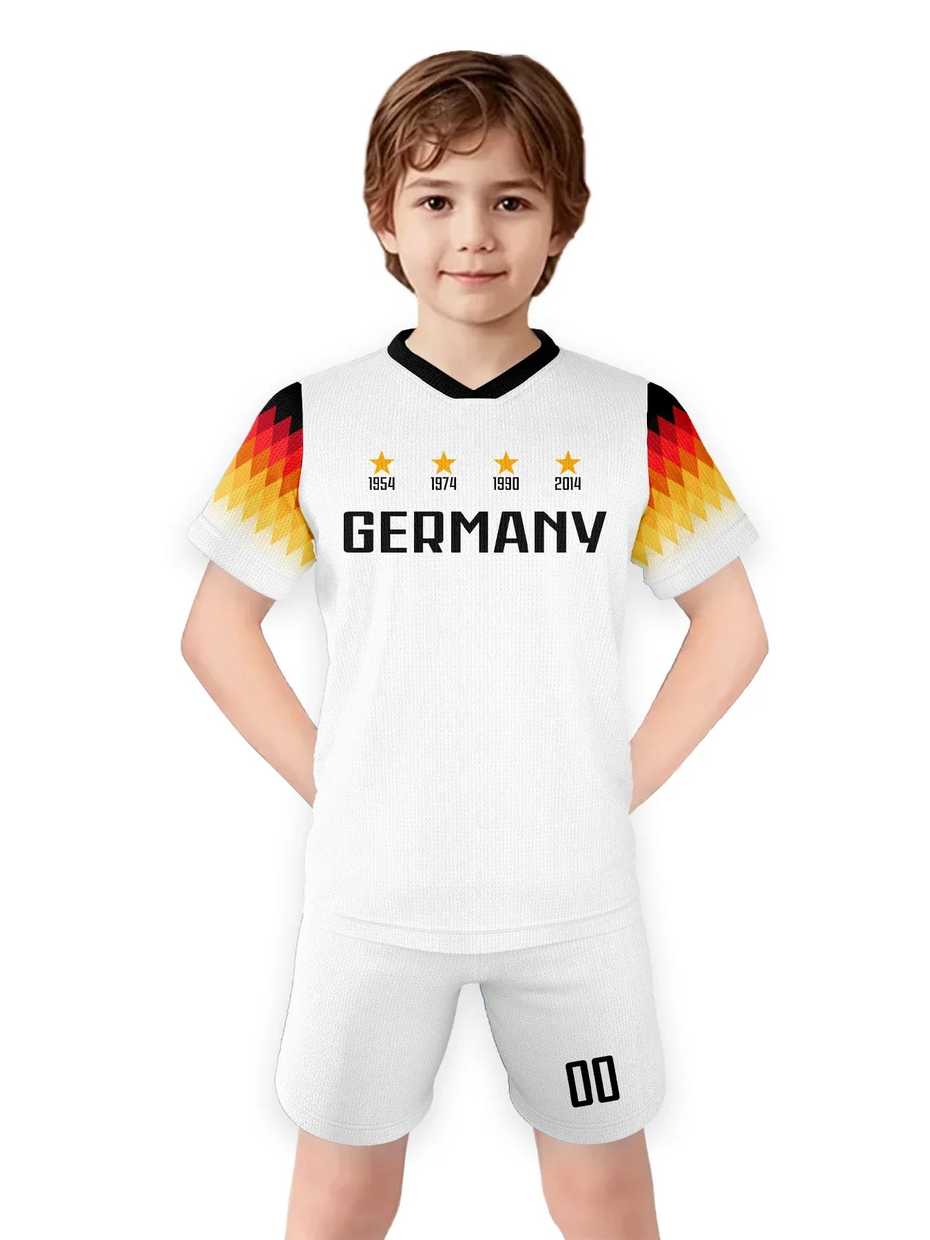 Custom Kids Soccer Jersey Germany Football Shirt with Personalized Name and Number School Team Club Training Jersey