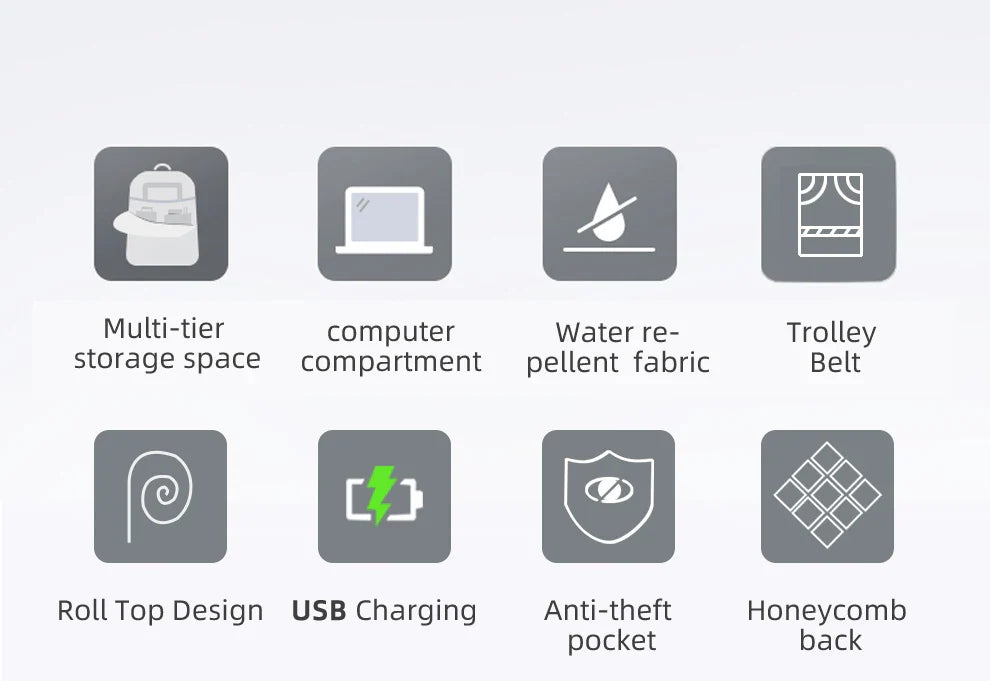 Heroic Knight Men's backpack Waterproof Roll Top Backpack Women Travel Expandable USB Charging Large Capacity Laptop Bag Mochila