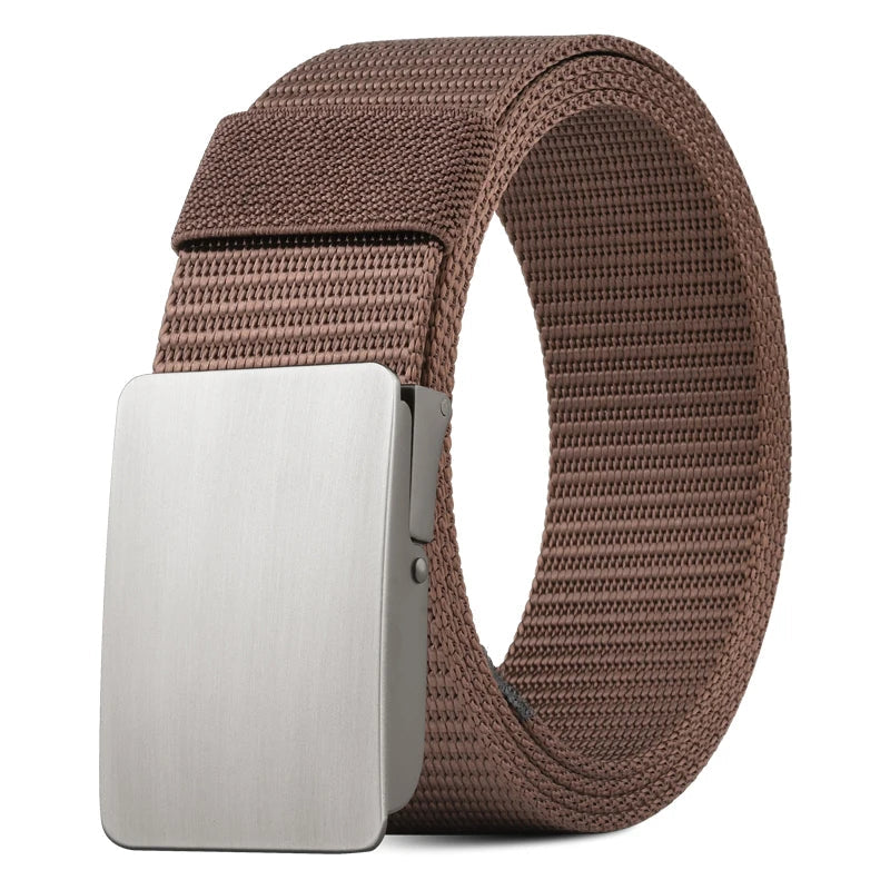 Unisex Canvas Belt Tweed Plaid Casual Polyester Four Seasons Universal Double Color Tweed Plaid Polyester Leisure Belt