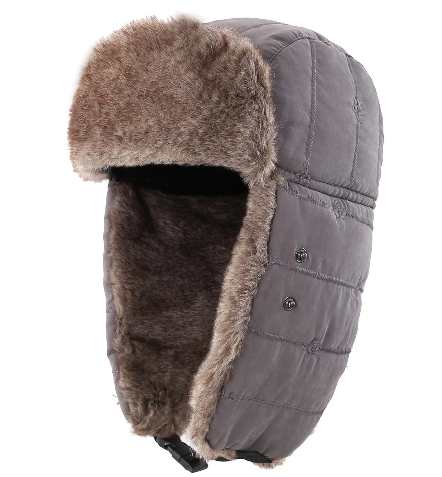 Connectyle Men's Warm Chunky Trapper Hat Removable Windproof Winter Russian Hats with Mask Ushanka Hat