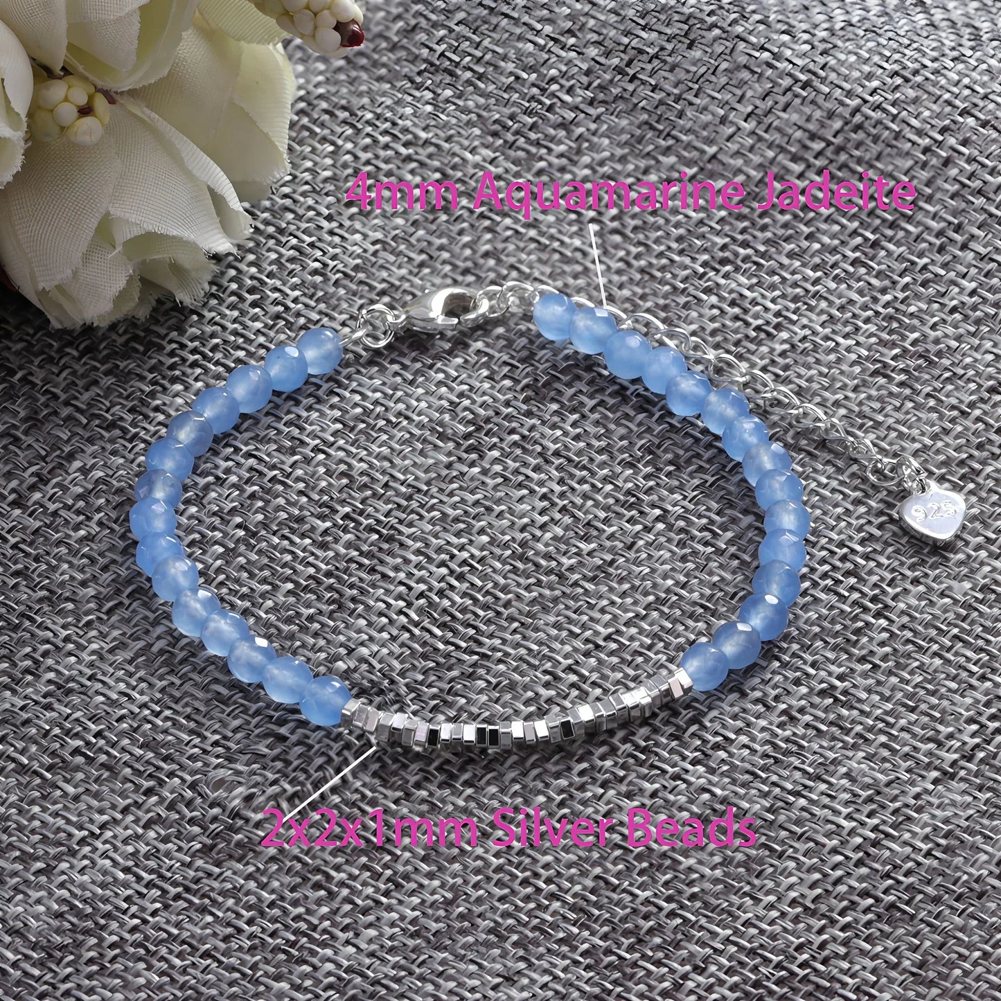 VENTFILLE 925 Sterling Silver Line Extremely fine Bracelet for Women Love Haert Bead Korean Ins Sweet Jewelry Gift Dropshipping