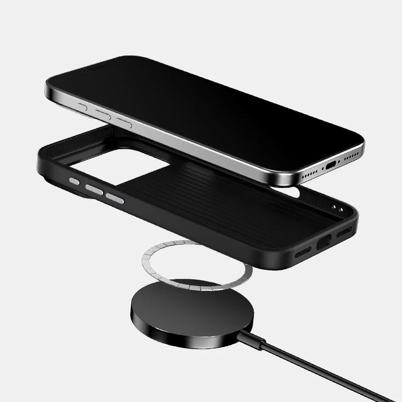 Carbon Fiber Hard Phone Case For iPhone 17 Air 16 15 14 13 Plus Pro Max Aluminium Alloy Camera Protective Magnetic Cover