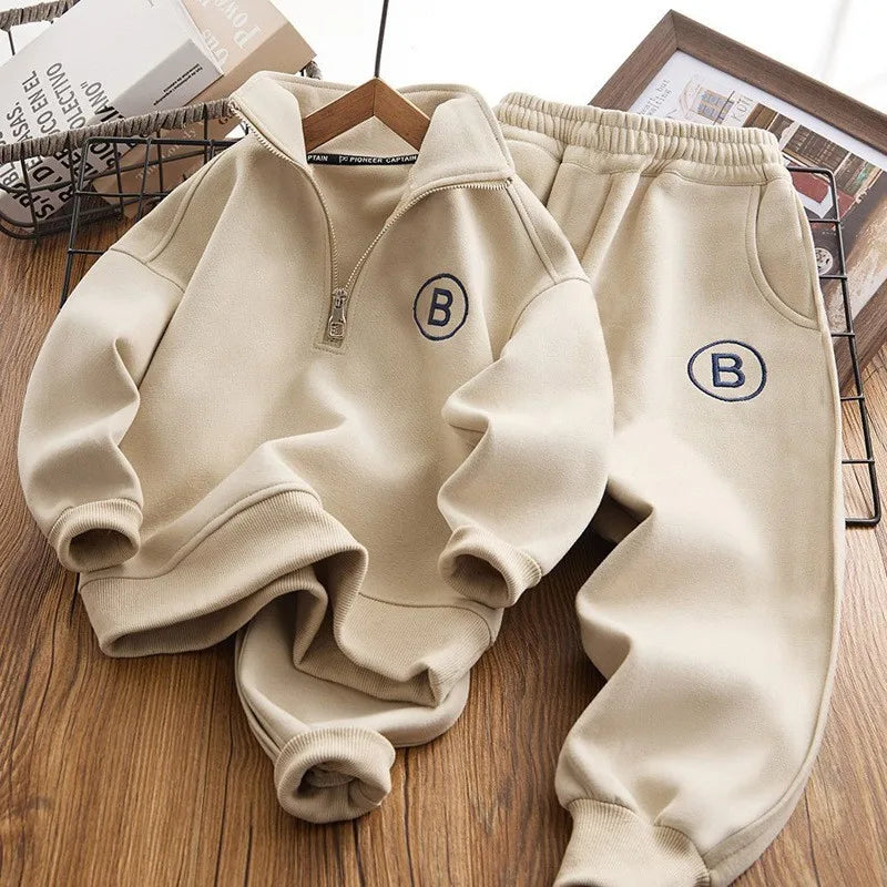 Boys Clothing Set Autumn Winter Teenager Long Sleeve Clothes Suit Letter Pullover Tops Pants 2Pc Outfits Children Tracksuits