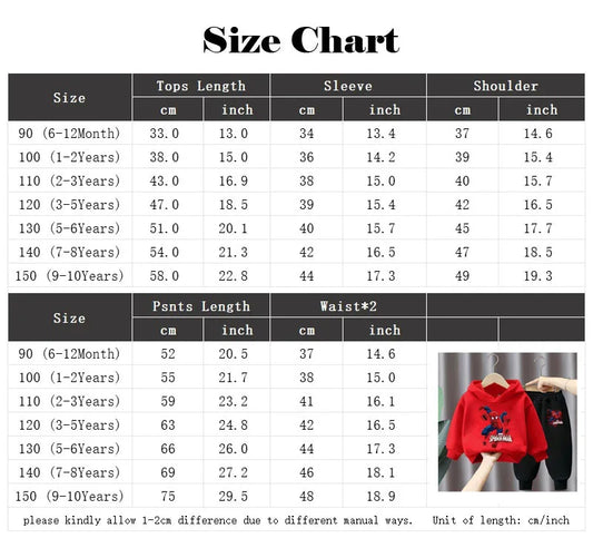 Marvel Spring Autumn Children's Clothing Sets Spiderman Boys Sweatshirt+Sweatpant 2pcs Kids Hooded Sport Pullover Set Tracksuit