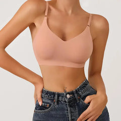 Laser Cut Seamless Wireless Push Up Bra Basic Crop Top Por Mayor Padded