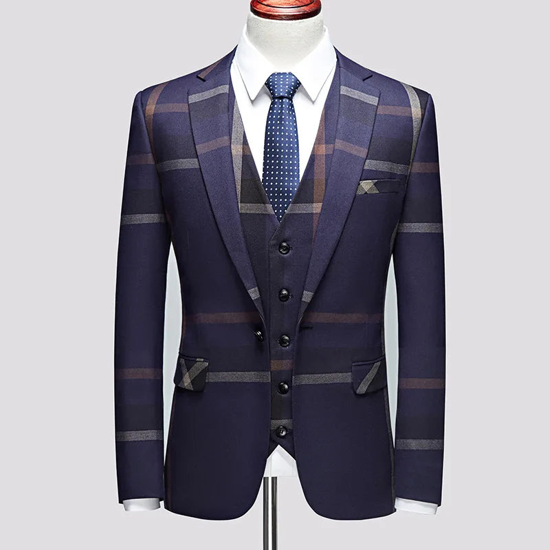Tuxedo for Mens: 3 Pcs Suits Set Coat Vest Pants Men's Casual Boutique Business