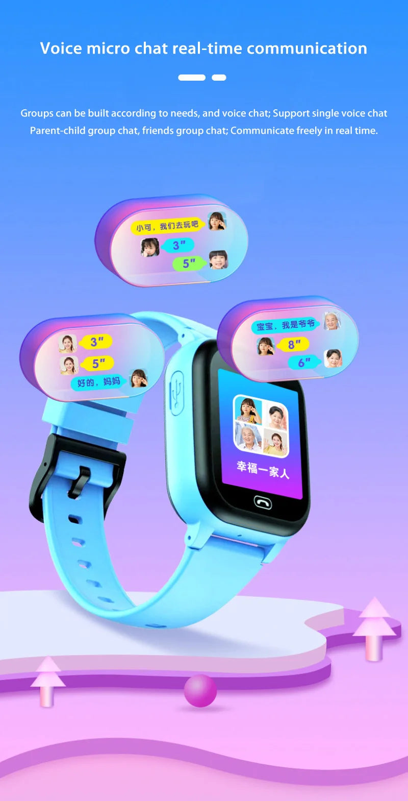 Lenovo Smart Watch Kids 4G Sim Card 2G Internet SOS Tracker Call Phone Voice Chat Photo Children Smartwatch Camera Boy Girl Gift