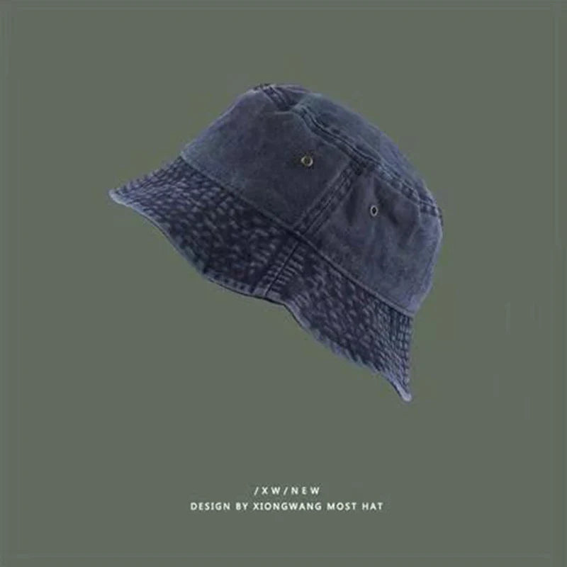 Fashion Washed Denim Hats Unisex Solid Vintag Summer Y2k Fisherman Cap Hat for Women Men Bucket Panama Hat Sun Protection