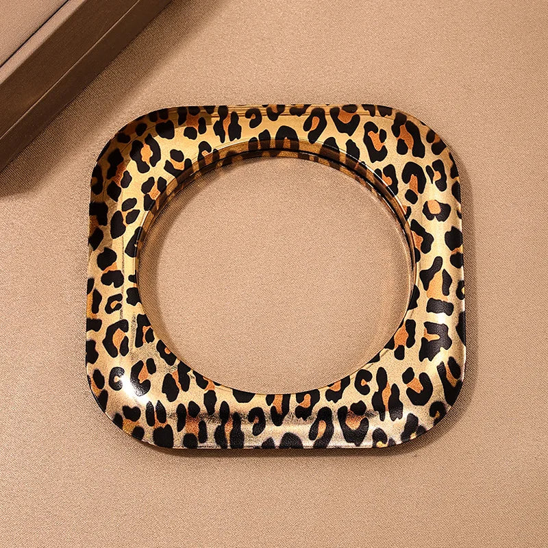 4pcs Women Elegant Natural Wood Square DIY Bracelet Coffee Girl Jewelry Ladies Gift Geometric Wooden Bangles For Women