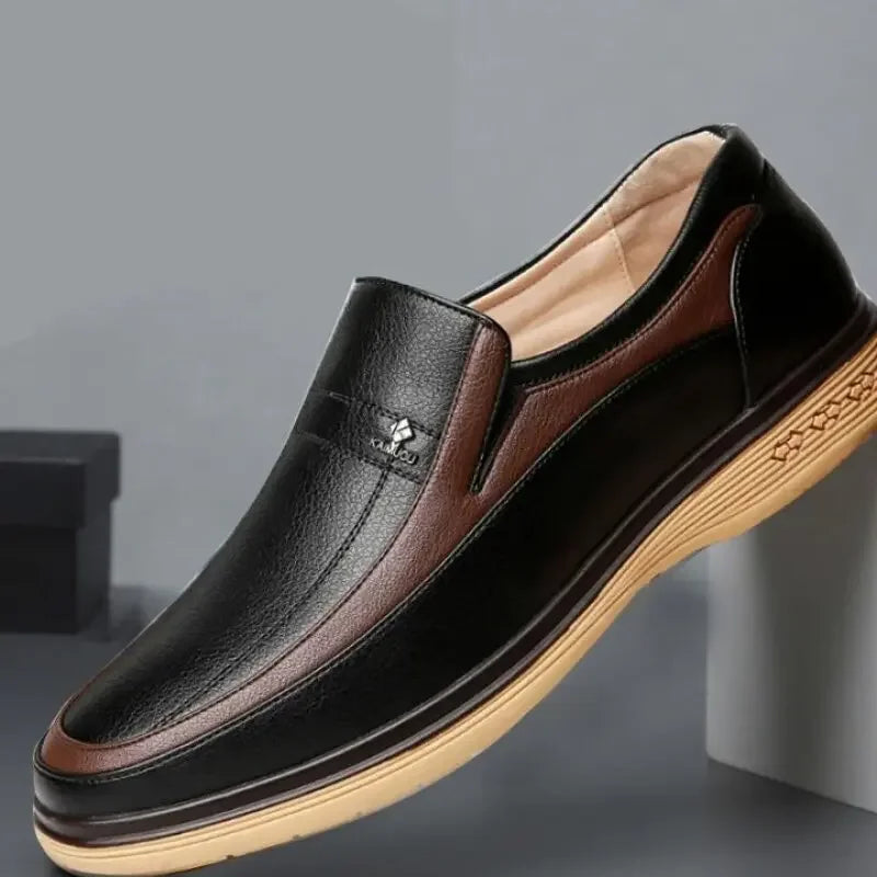 Men's Breathable Leather Business Casual Formal Shoes Trendy Comfortable Wear-resistant Youth Model