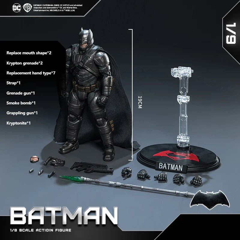 Fondjoy DC Heavy Armor Batman Movie Character Model Light Armor Big Batman 1/9  Action Figures 19cm Collect Ornaments Boy Gifts