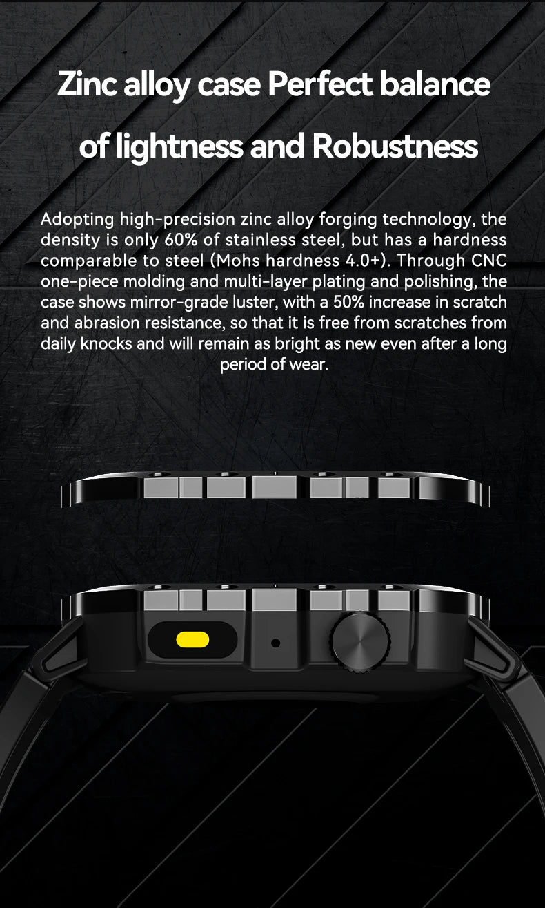 LAXASFIT 2025 New Military Smart Watch Men Outdoor Sports Fitness Tracker Health Monitoring 2.01Inch Bluetooth Calls Smartwatch