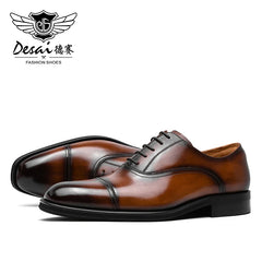 Brand Oxfords Men Shoes Genuine Leather Italian Business Classic Formal Men Dress