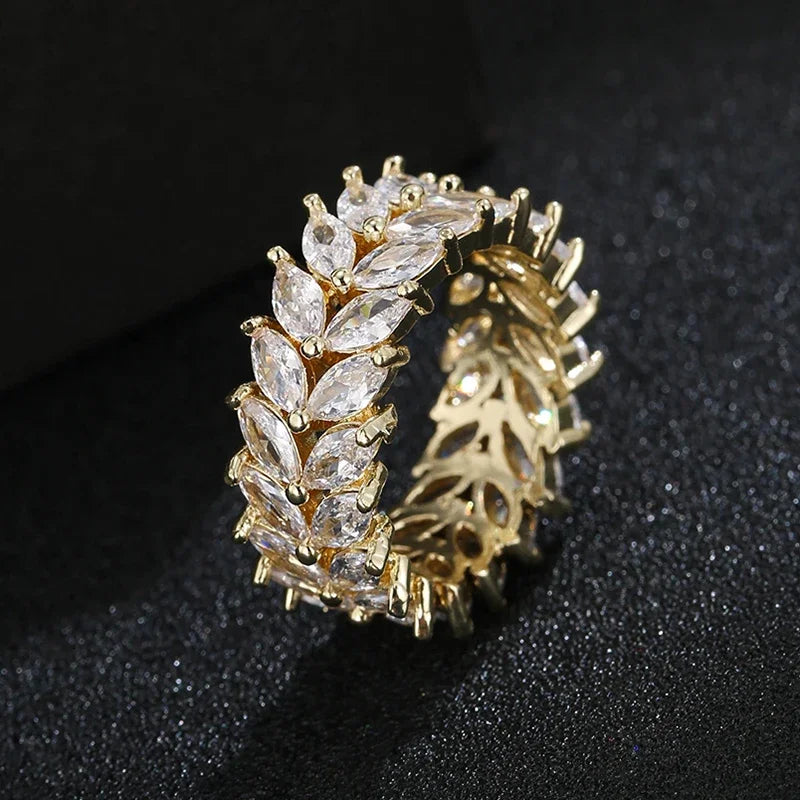 Cubic Zirconia Engagement Rings for Women Marquise Crystal Wedding Ring Party