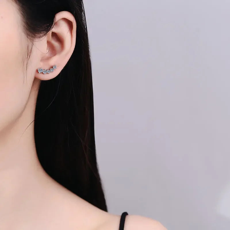Smyoue 1.16cttw Gradient Gem Full Moissanite Stud Earrings for Women Sparkling Party Jewelry Earrings 925 Sterling Silver 100%