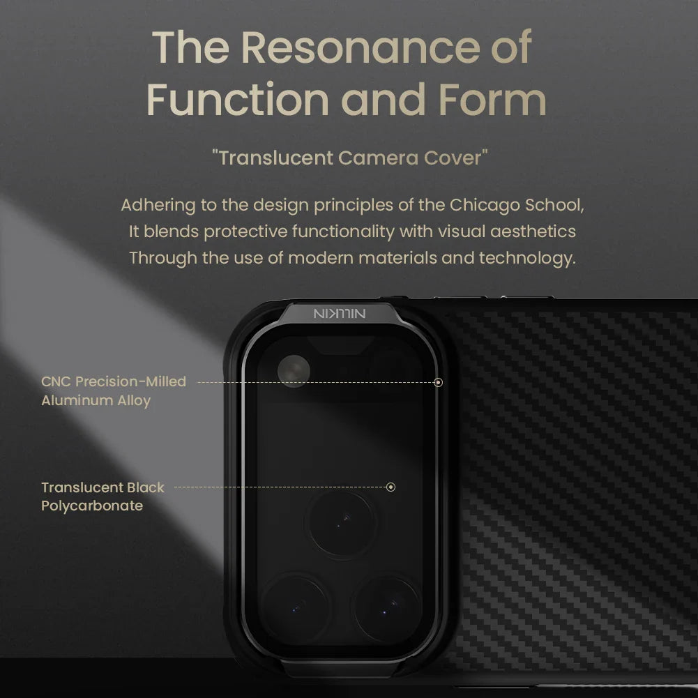 For iPhone 17 Pro Max / 17 Pro case CarboProp Fiber Magnetic Adapt Translucent Black Camera Cover Lens Back Cover Protection