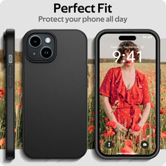 Case For iPhone 15 14 Plus 13 12 Mini 11 Pro XS Max X XR SE 2 3 7 8 Plus Ultra Thin Solid Black Cover