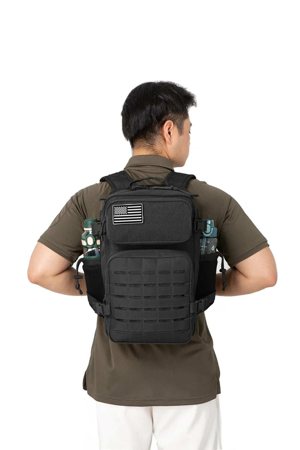 25L/45L Tactical Backpack for Men and Women Outdoor Survival Bug Out Bag Small School Rucksack Hking with Bottle Holder