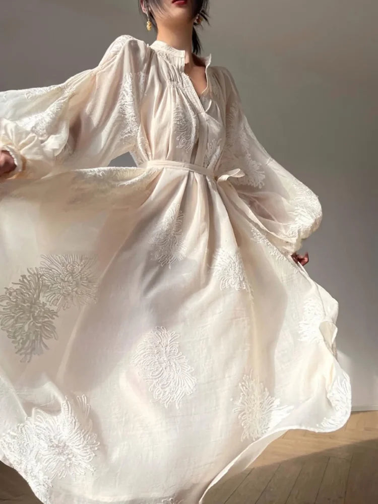 Evening Dresses: Embroidery Midi Dresses for Women Elegant Evening Party