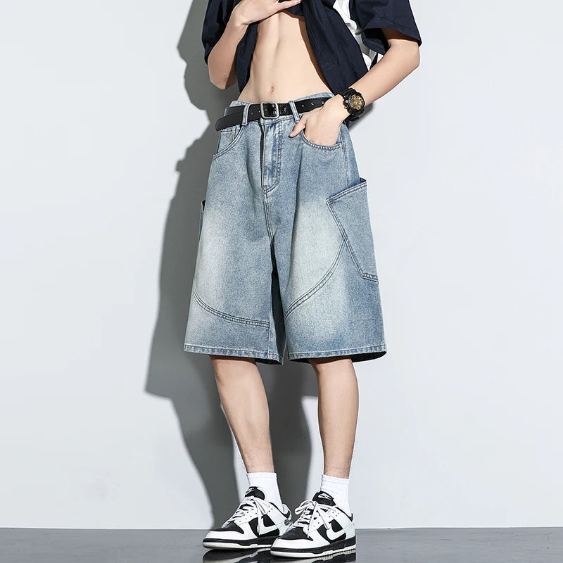 Baggy Denim Shorts Fashion Casual Straight Harajuku Jeans