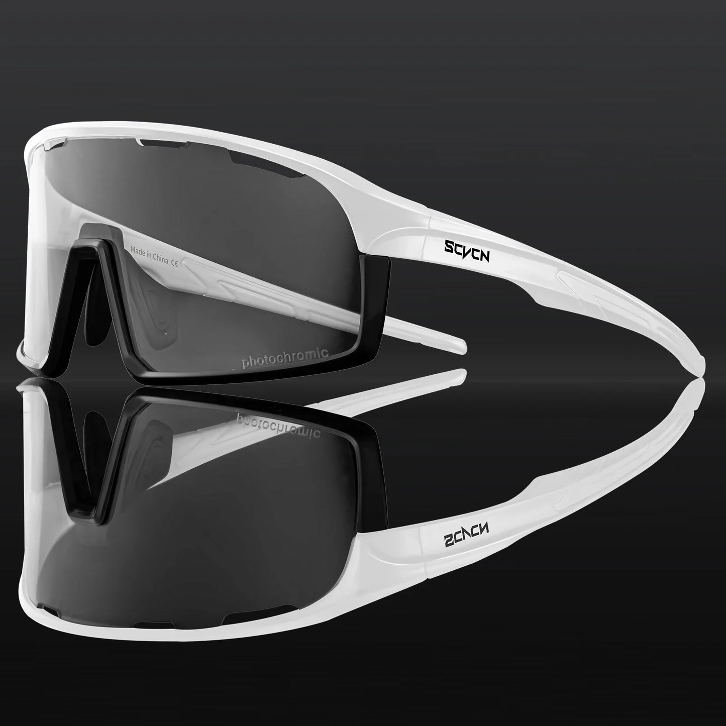 SCVCN Photochromic Cycling Sunglasses Cycling Glasses UV400 Bicycle Eyewear Sports MTB Outdoor Bike Goggles Sunglasses Eyepieces