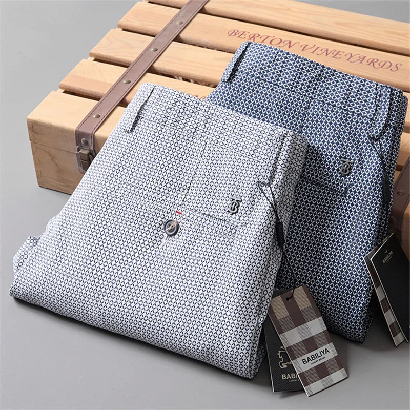 Summer Formal Plaid Suit Pants For Man Casual Pants Men  Korean Fashion Clothing