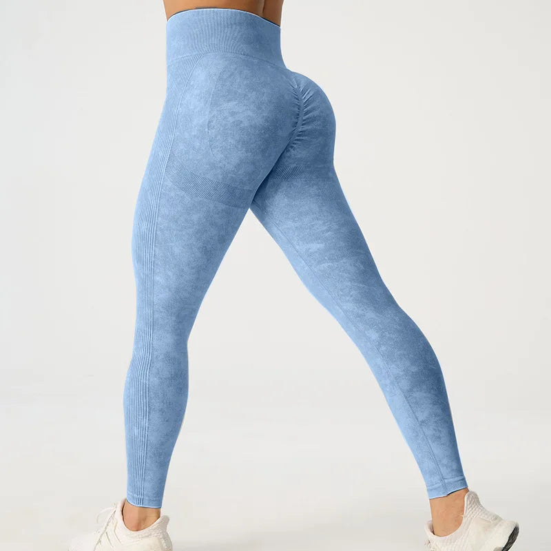 High Waisted Frosted Yoga Pants External Wear Hip Lifting Training Fitness Pants Tight