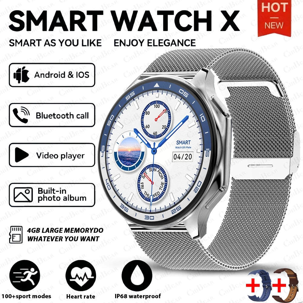 OPPO DT Watch X Bluetooth Call Smart Watch 4GB Memory Recording MP3+MP4 Playback 3D Visual Surround Smartwatches Men 2025 New