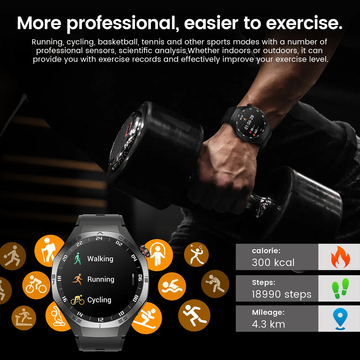 Round GPS Smart Watch Waterproof BT Call Men SmartWatch for Women Health Monitor 100+Sport Smart Band DIY Watch Faces Best Gifts