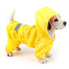 Pet Dog Raincoat Outdoor Puppy Pet Rainwear Reflective Hooded Waterproof Jacket