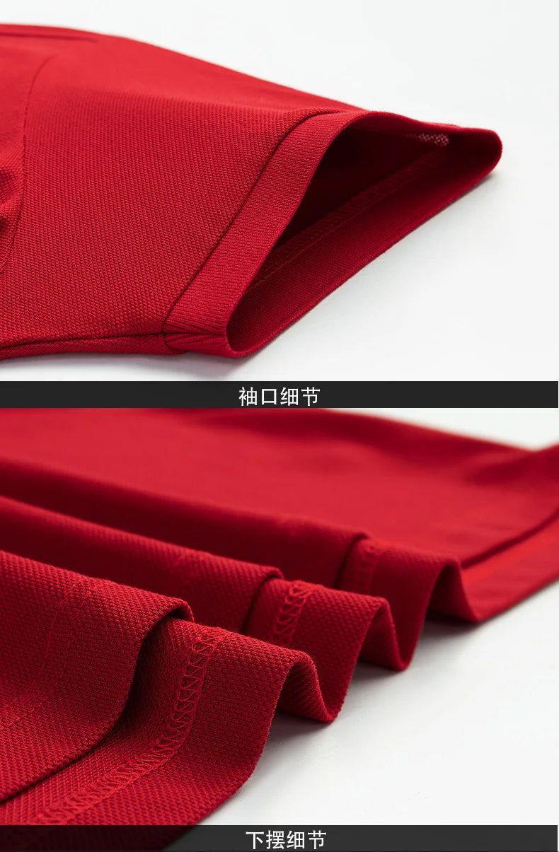 Brand Embroidered Men's Pure Cotton Popsicle Cotton Short Sleeved Polo Shirt Summer New Business Casual Breathable Men's Top 4xl