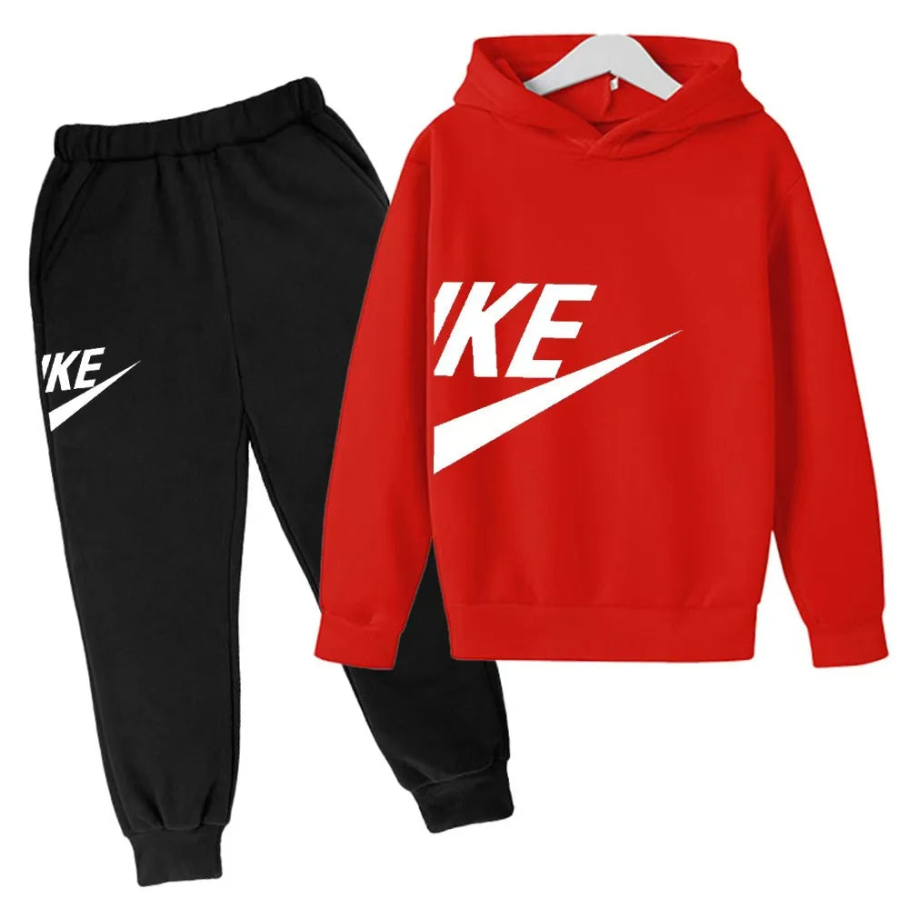 Kids Clothes Boys & Girls Autumn Long Sleeve Hoodies & Pants 2 Pieces Sets Hoodede Tracksuit Children Girl & Boy Contrast Outfit
