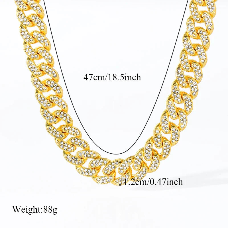 EILIECK 316L Stainless Steel Gold Silver Color Thick Chain Necklace For Women Fashion Cuban Neck Chain Waterproof Jewelry Gift