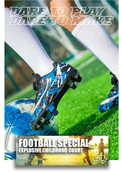 Soccer Shoes for Childrens TF/FG Outdoor Futsal Turf Training Boys Girl