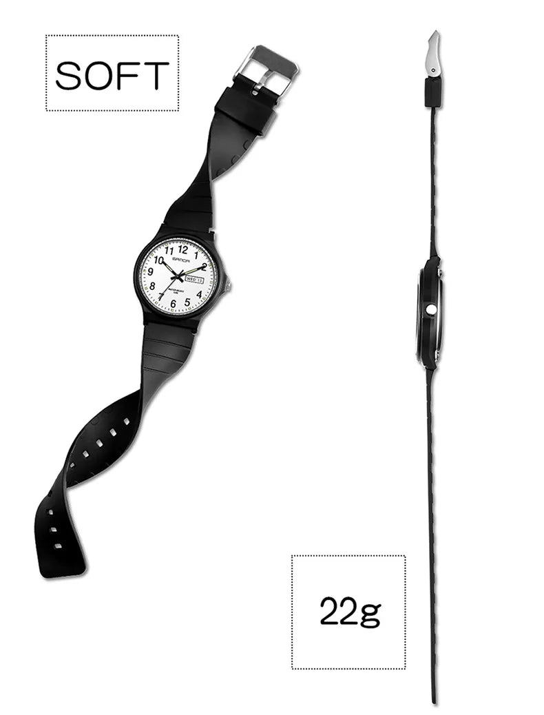 SANDA 9072 Student Quartz Watch Simple Light Fashion Resistant Outdoor Sport Wristwatch for Boy and Girl Best Gift