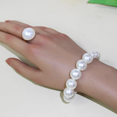 5 Women's Vintage Light French 5 Piece Imitation Pearl Jewelry Fashion